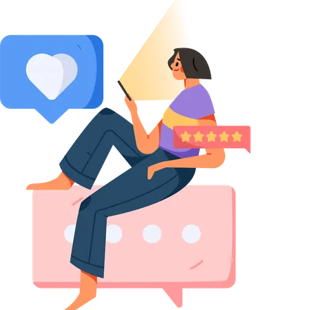 Mobile Chatting  Illustration