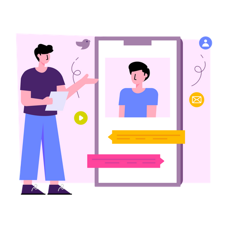 Mobile Chatting  Illustration