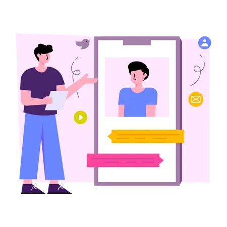 Mobile Chatting  Illustration