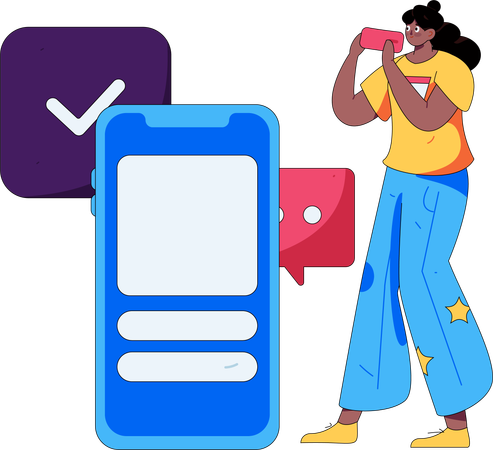 Mobile chatting  Illustration