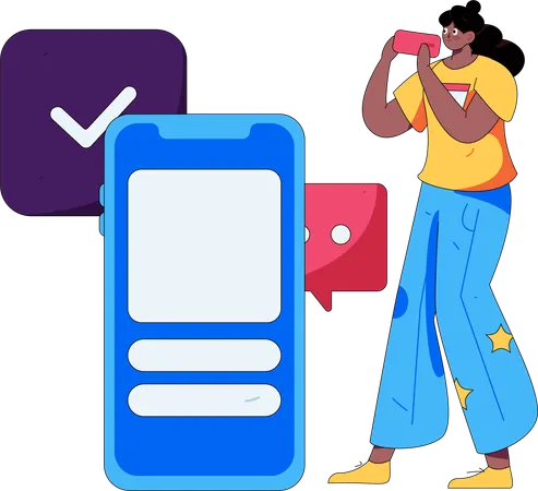 Mobile chatting  Illustration
