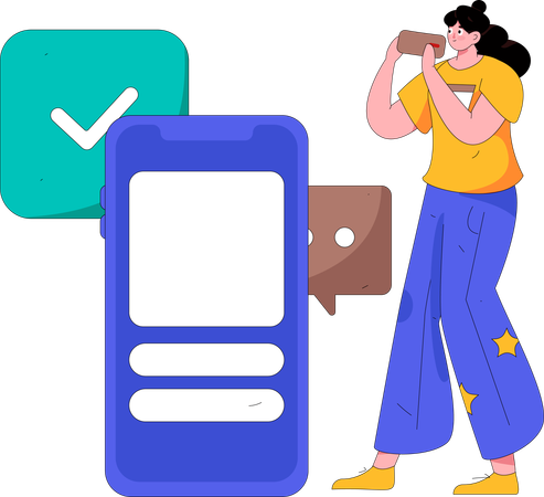 Mobile chatting  Illustration