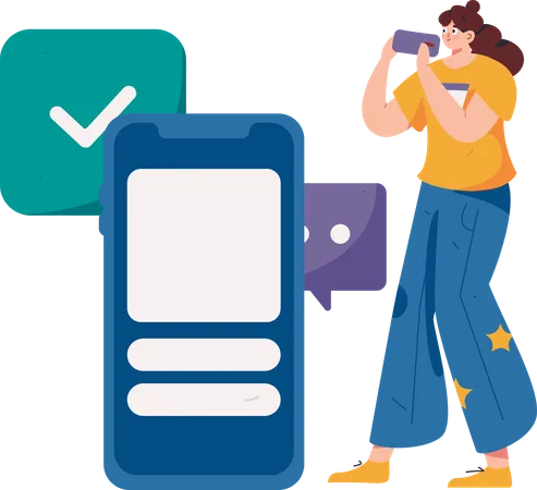 Mobile chatting  Illustration