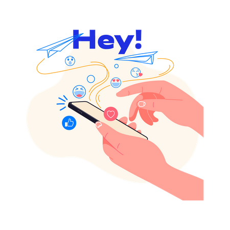 Mobile chatting  Illustration