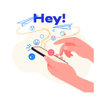 Mobile chatting  Illustration