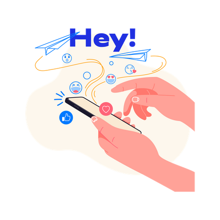 Mobile chatting  Illustration