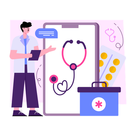 Mobile Checkup  Illustration