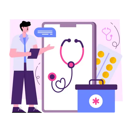 Mobile Checkup  Illustration