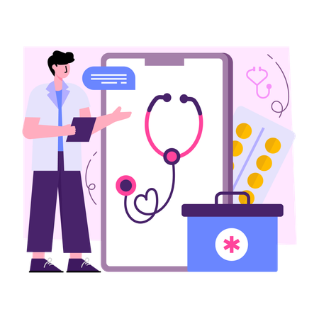 Mobile Checkup  Illustration