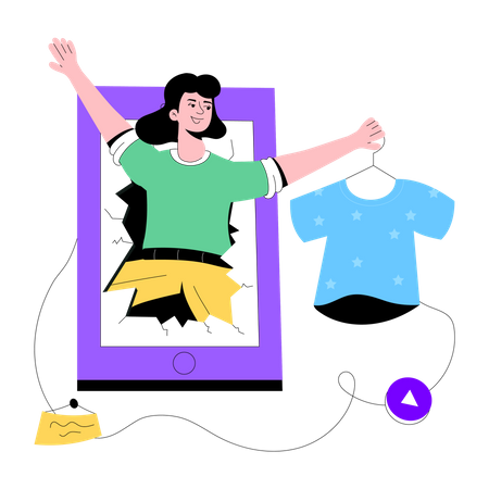 Mobile Clothing Store  Illustration