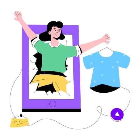 Mobile Clothing Store  Illustration