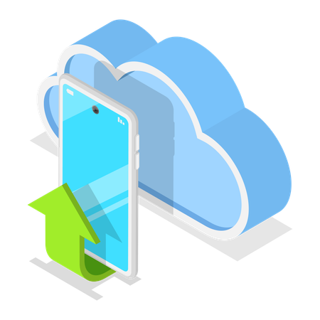 Mobile cloud data  Illustration