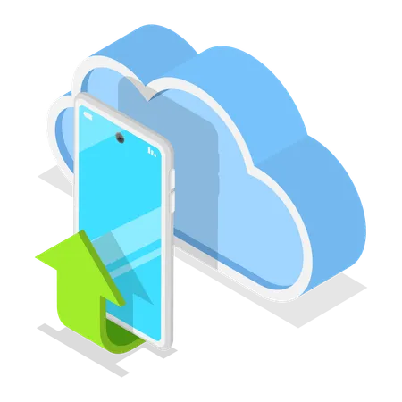 Mobile cloud data  Illustration