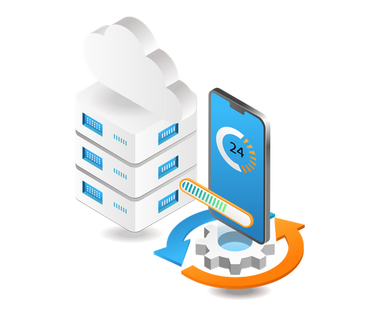 Mobile cloud maintenance  Illustration