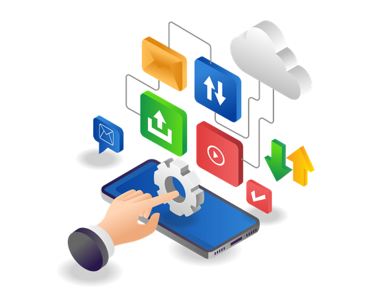 Mobile cloud management application  Illustration