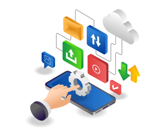 Mobile cloud management application  Illustration