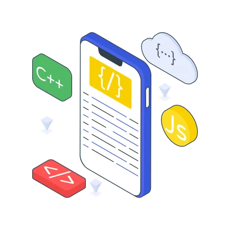 Mobile Coding  Illustration