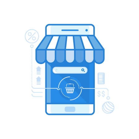 Mobile Commerce  Illustration