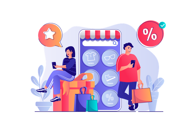 Mobile commerce  Illustration