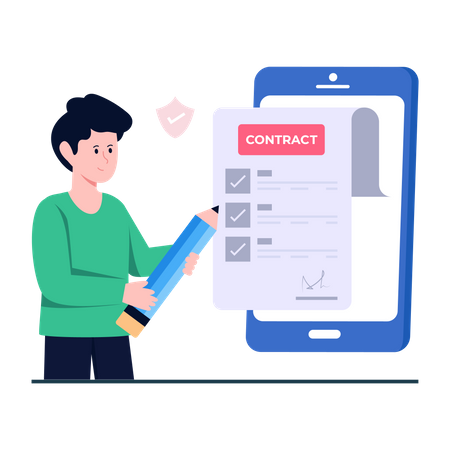 Mobile Contract  Illustration