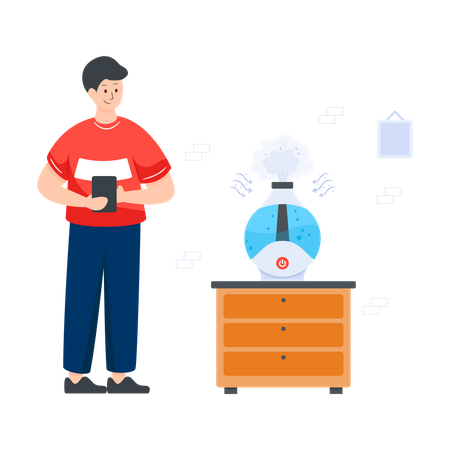 Mobile controlled air purifier  일러스트레이션