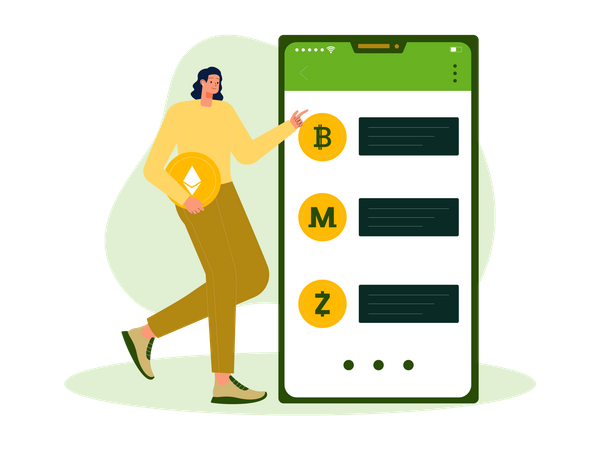 Mobile cryptocurrency exchange  Illustration