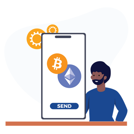 Mobile cryptocurrency wallet  Illustration