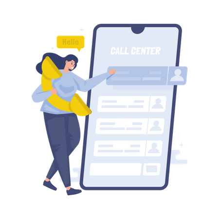 Mobile customer call center  Illustration