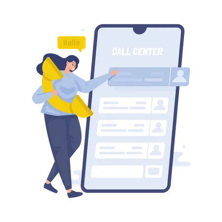 Mobile customer call center  Illustration