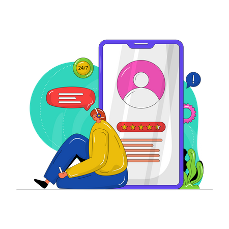 Mobile Customer Service  Illustration