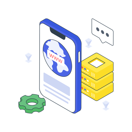 Mobile Data Hosting  Illustration