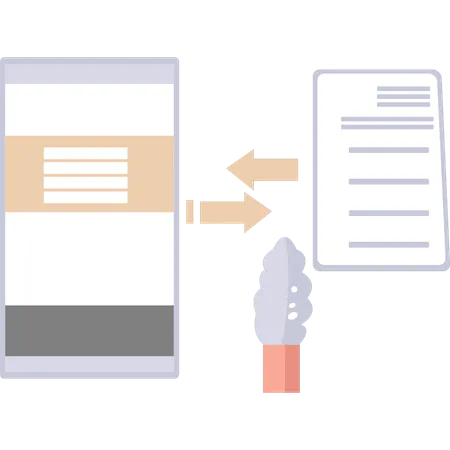 The Mobile Data Is Converting Into A Document File Illustration