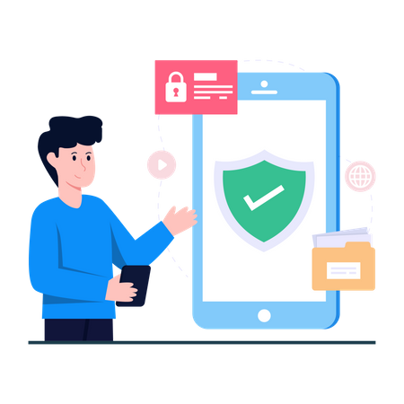 Mobile Data Security  Illustration