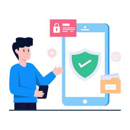 Mobile Data Security  Illustration