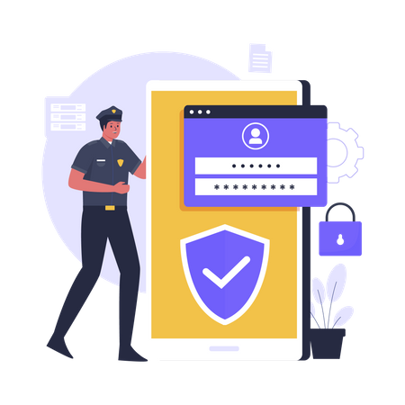 Mobile data security  일러스트레이션