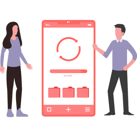 Mobile data syncing  Illustration