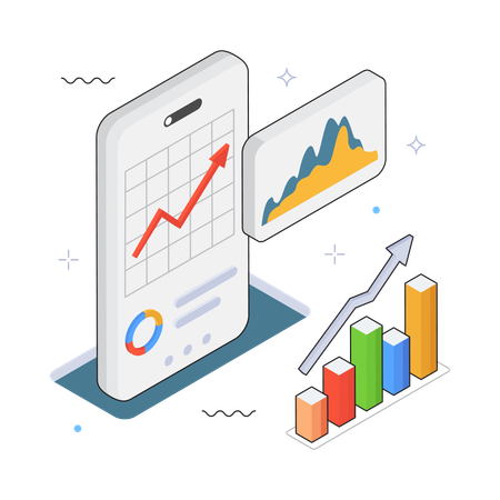 Mobile Data Visualization  Illustration