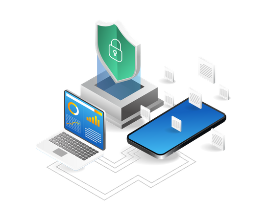 Analyse der mobilen Datensicherheit  Illustration