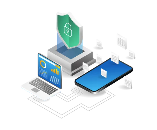 Analyse der mobilen Datensicherheit  Illustration