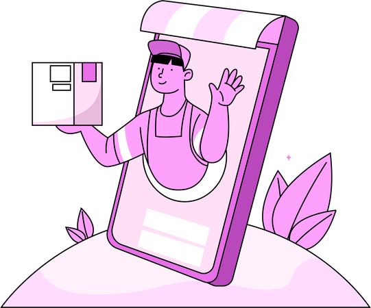 Mobile Delivery Notification  Illustration