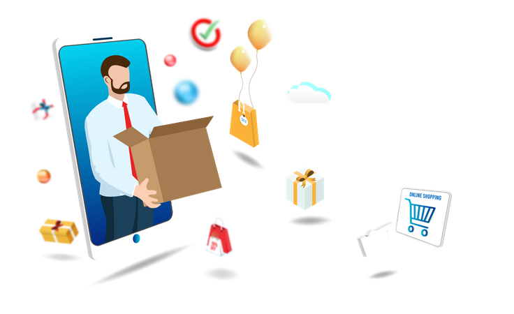 Mobile Delivery Service Illustration