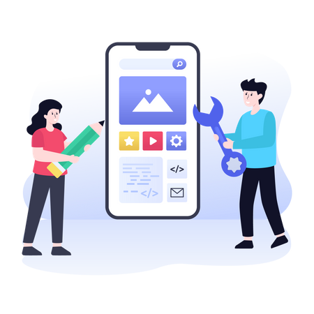 Mobile Developers  Illustration