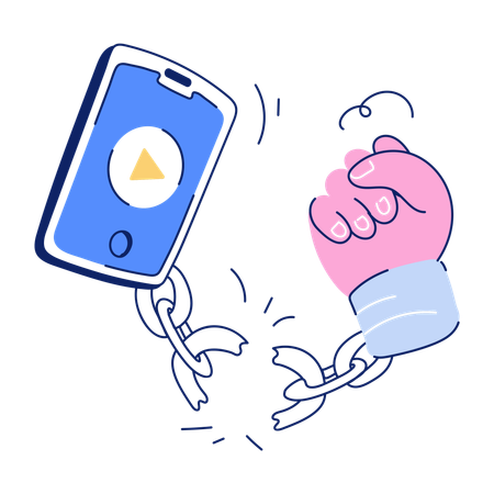 Mobile Device Addiction  Illustration