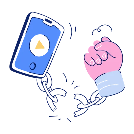 Mobile Device Addiction  Illustration