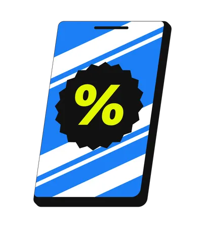 Mobile discount coupon with percentage  Illustration