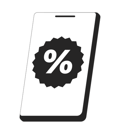 Mobile discount coupon with percentage  Illustration