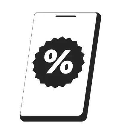 Mobile discount coupon with percentage  Illustration