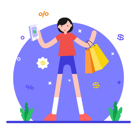 Mobile Discount  Illustration