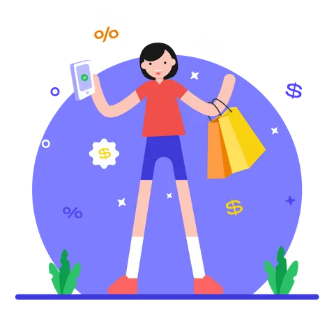 Mobile Discount  Illustration