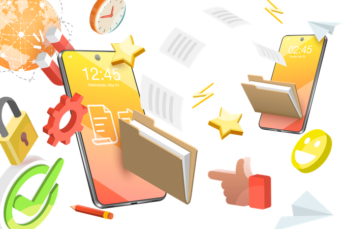 Mobile Document Transfer  Illustration